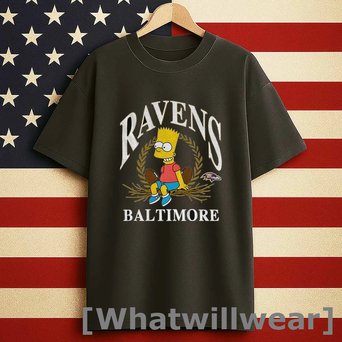 Bart X Baltimore Ravens Football Nfl 2025 Cartoon Shirts