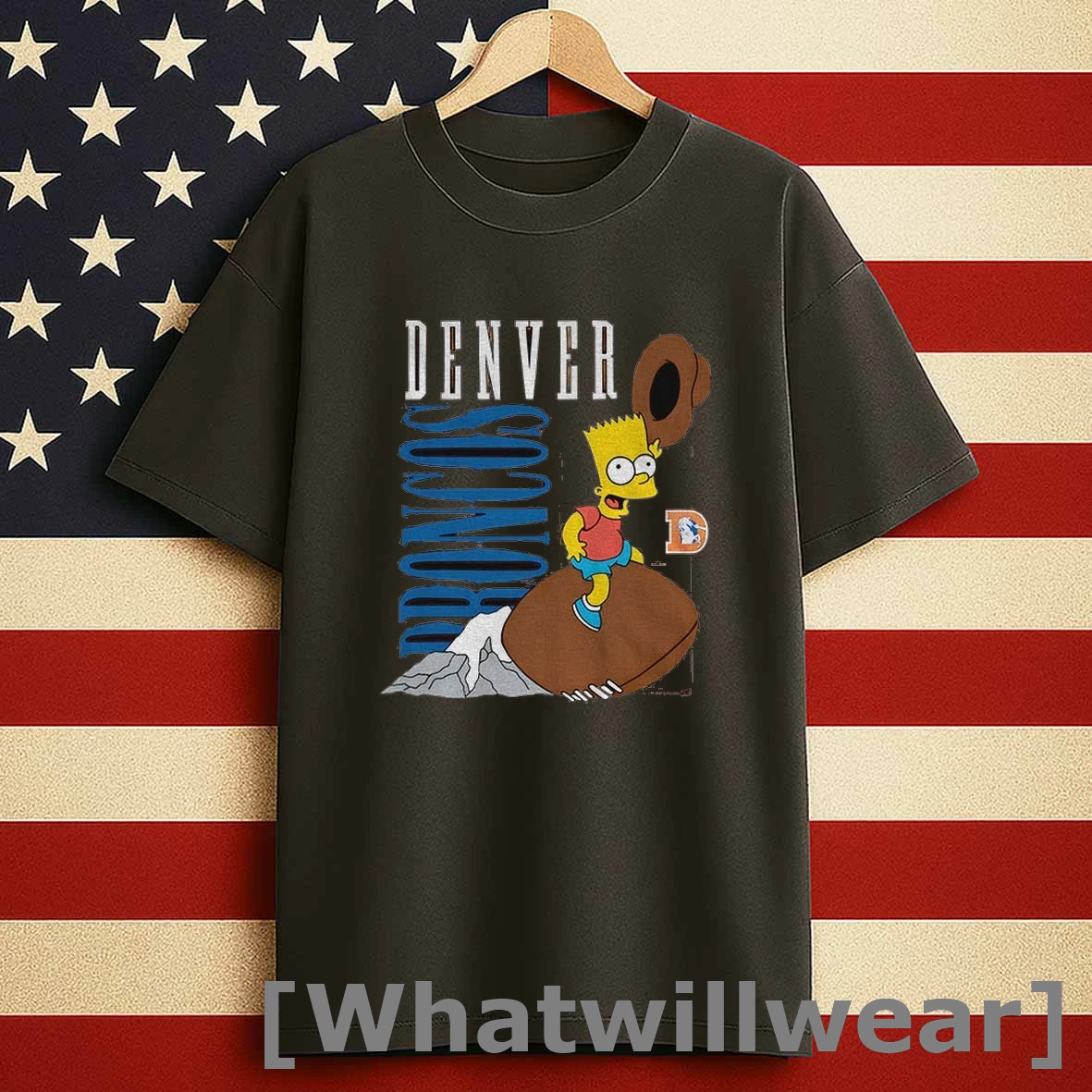 Bart X Denver Broncos Football Nfl 2025 Cartoon Shirts