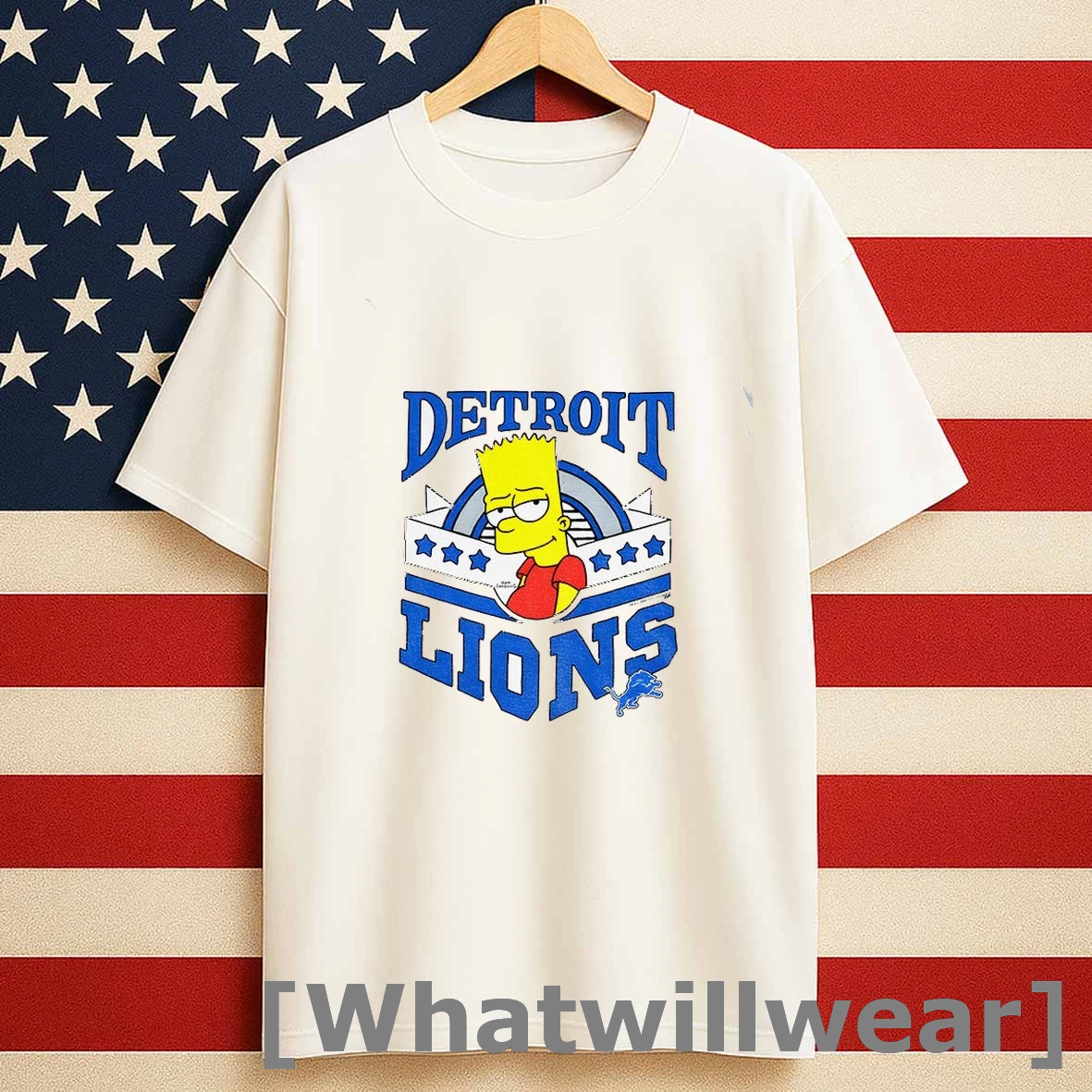 Bart X Detroit Lions Football Nfl 2025 Cartoon Shirts