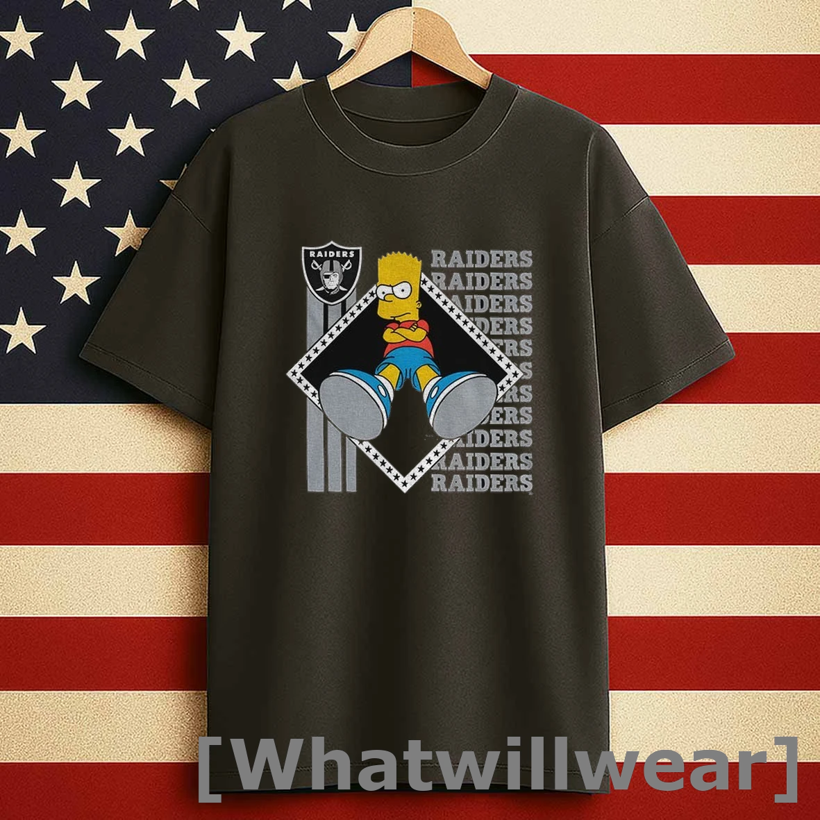 Bart X Las Vegas Raiders Football Nfl 2025 Cartoon Shirts