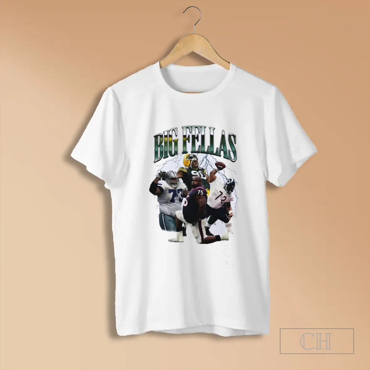 Big Fellas Larry Allen Football Player For Cowboys Texans Bears Packers Lightning T Shirt