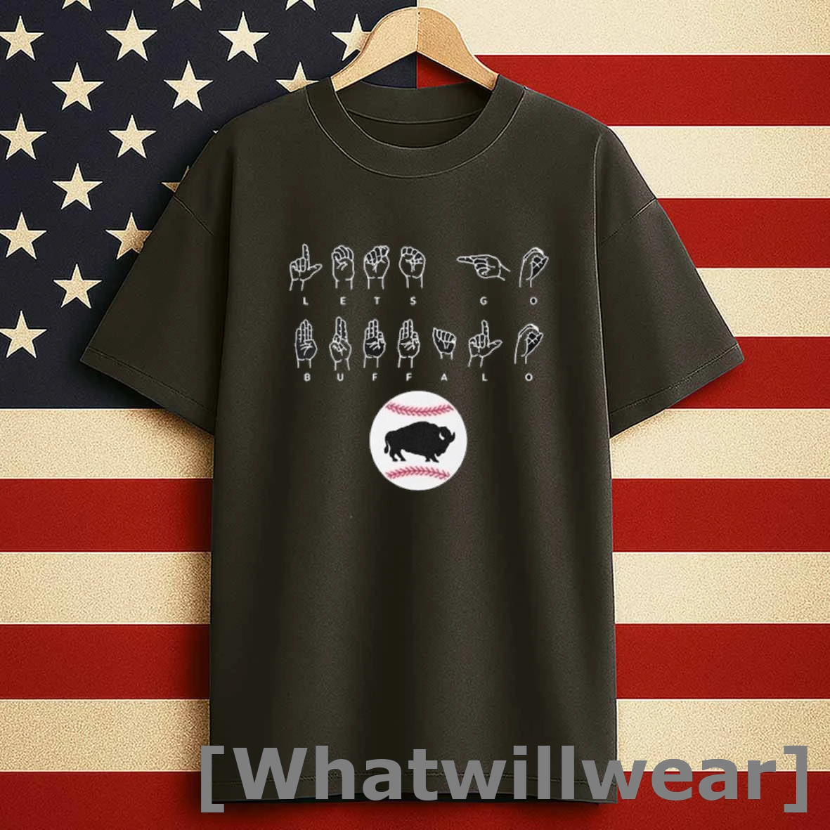 Bisons Lets Go Buffalo Asl Language Shirts