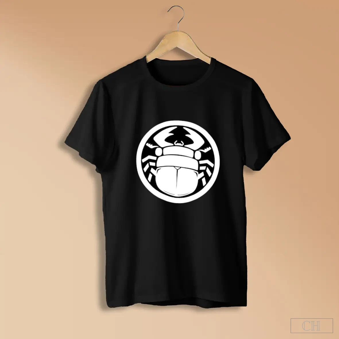 Black And White Circle Beetle Bug Japanese Style S Black Shirts