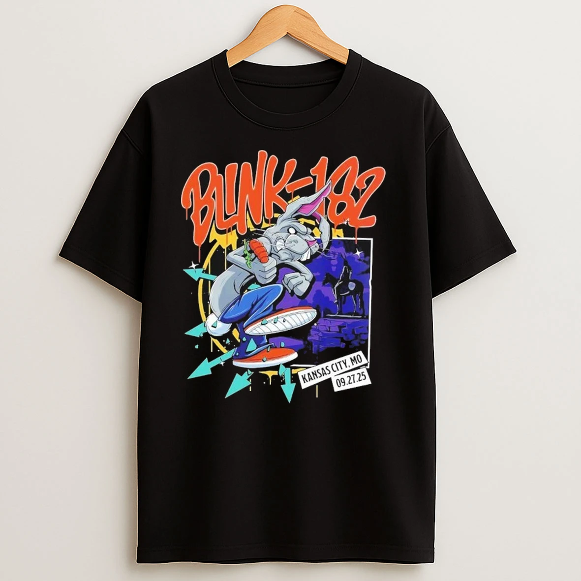 Blink 182 Kansas City Missouri Venue At T Mobile Center On September 27 2025 Bunny Shirts