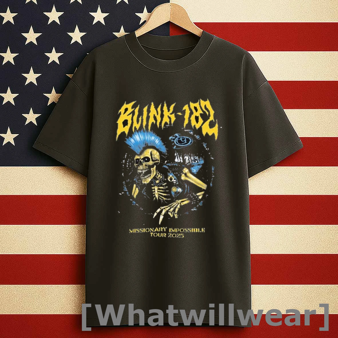 Blink 182 Tom Delonge Mark Hoppus Travis Barker Missionary Impossible Tour 2025 Shirts