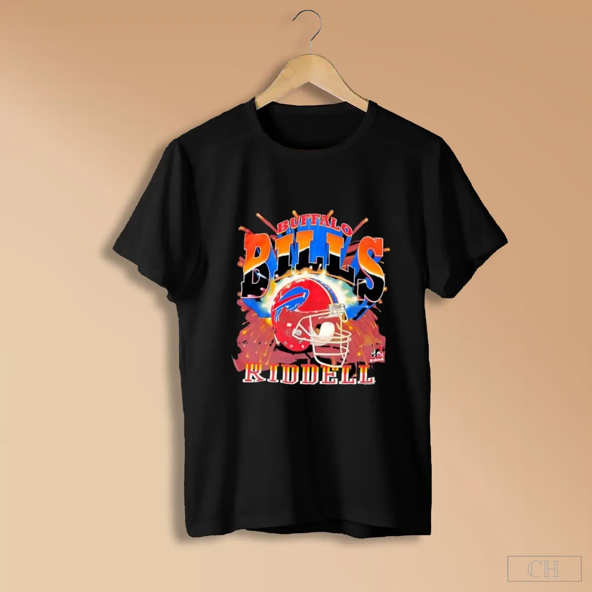 Buffalo Bills 1990s Vintage Riddell Helmet Football S Black Shirts