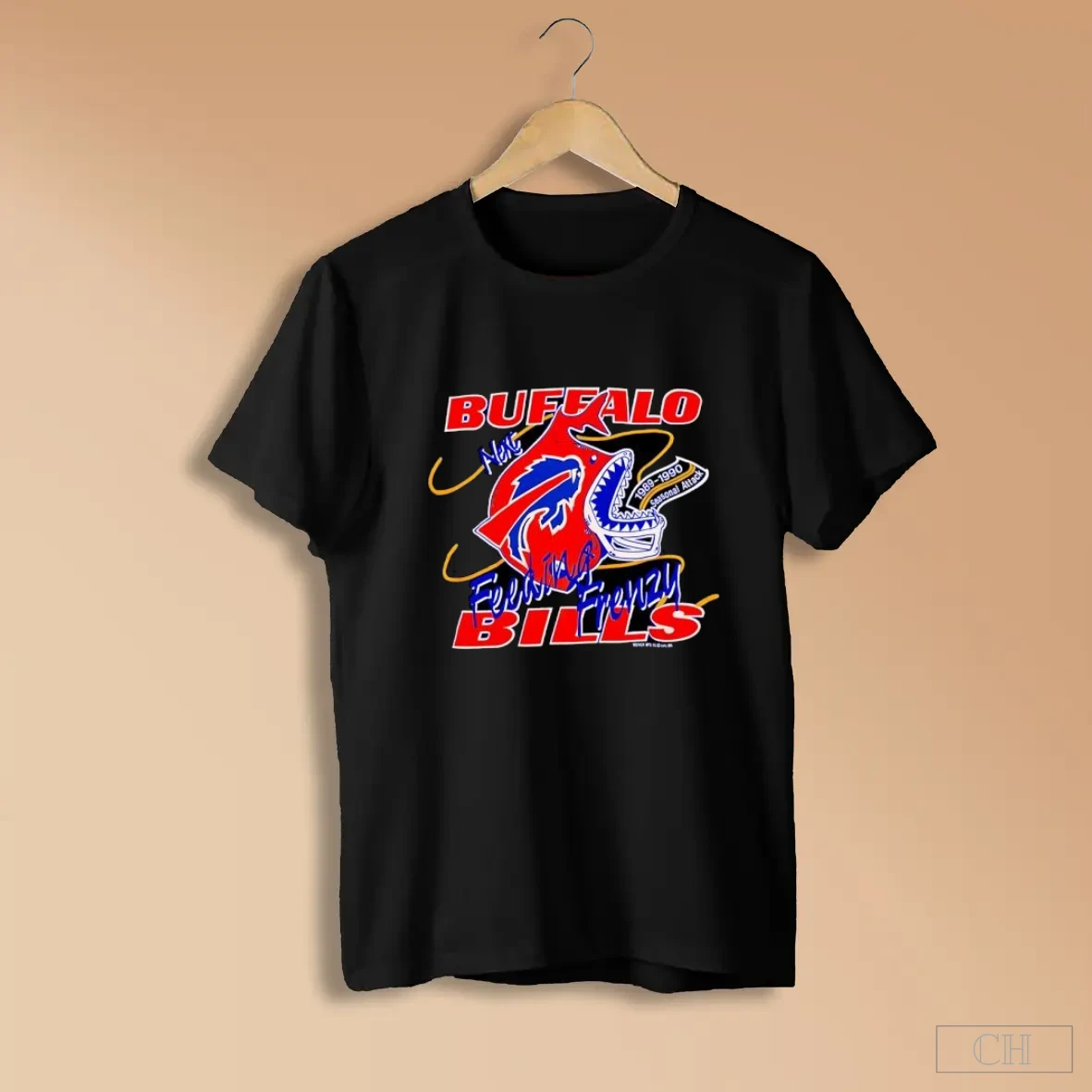 Buffalo Bills Feeding Frenzy Seasonal Attack Vintage Shark S Black Shirts