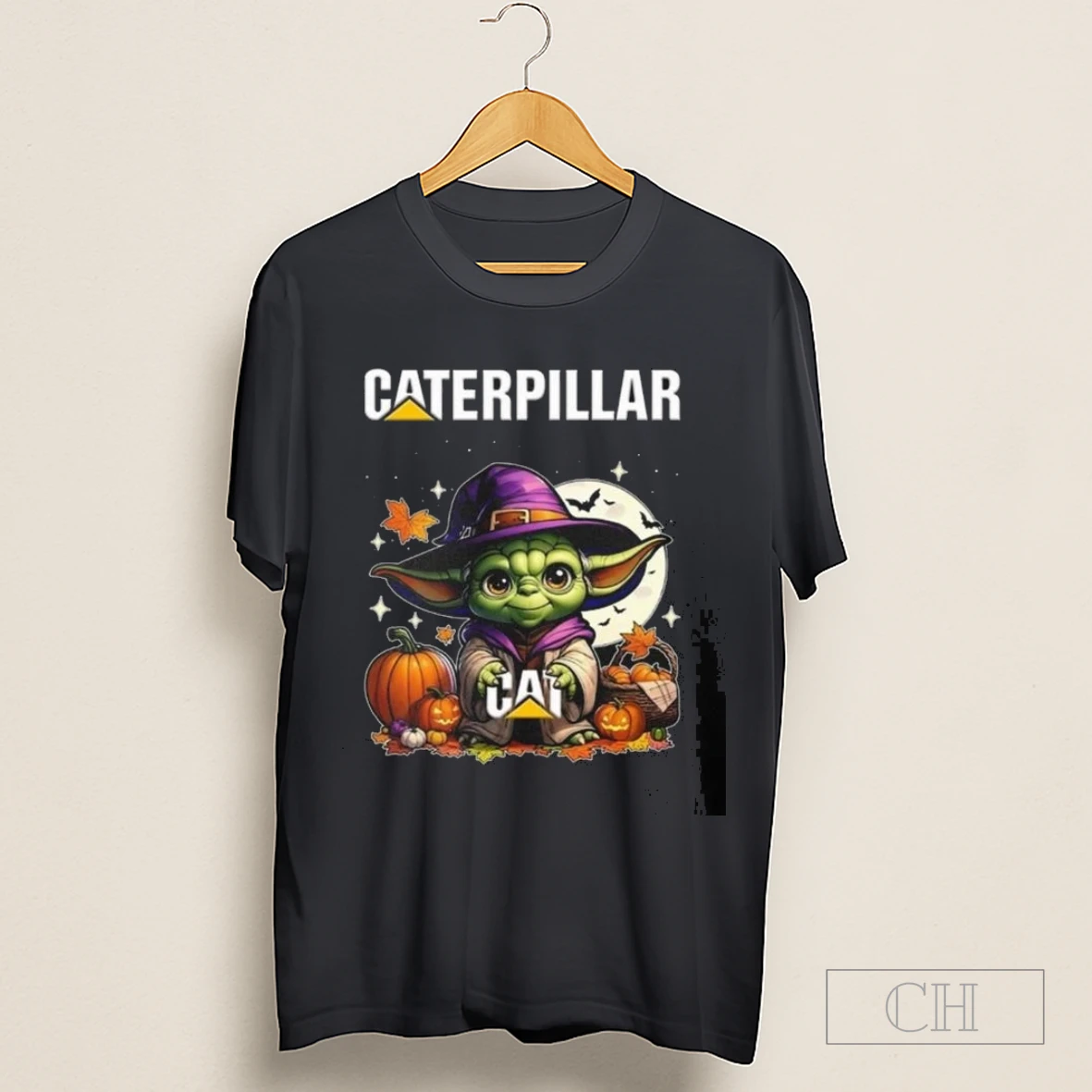 Caterpillar X Baby Yoda Witch Halloween 2025 Shirt