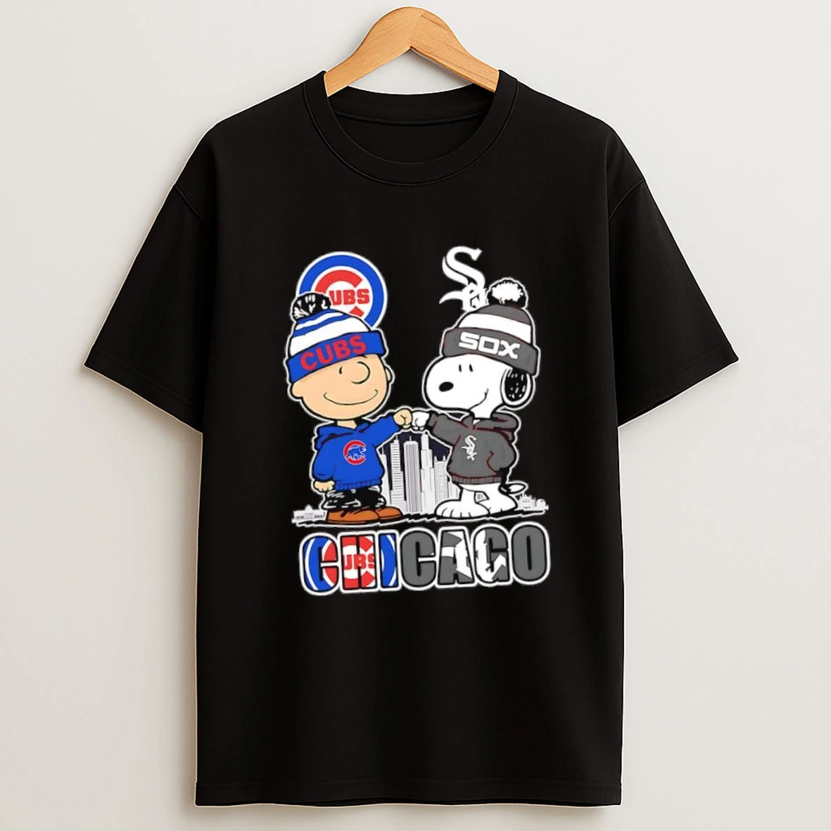 Charlie Brown And Snoopy Vs Chicago Cubs And Chicago White Sox Logo Shirts