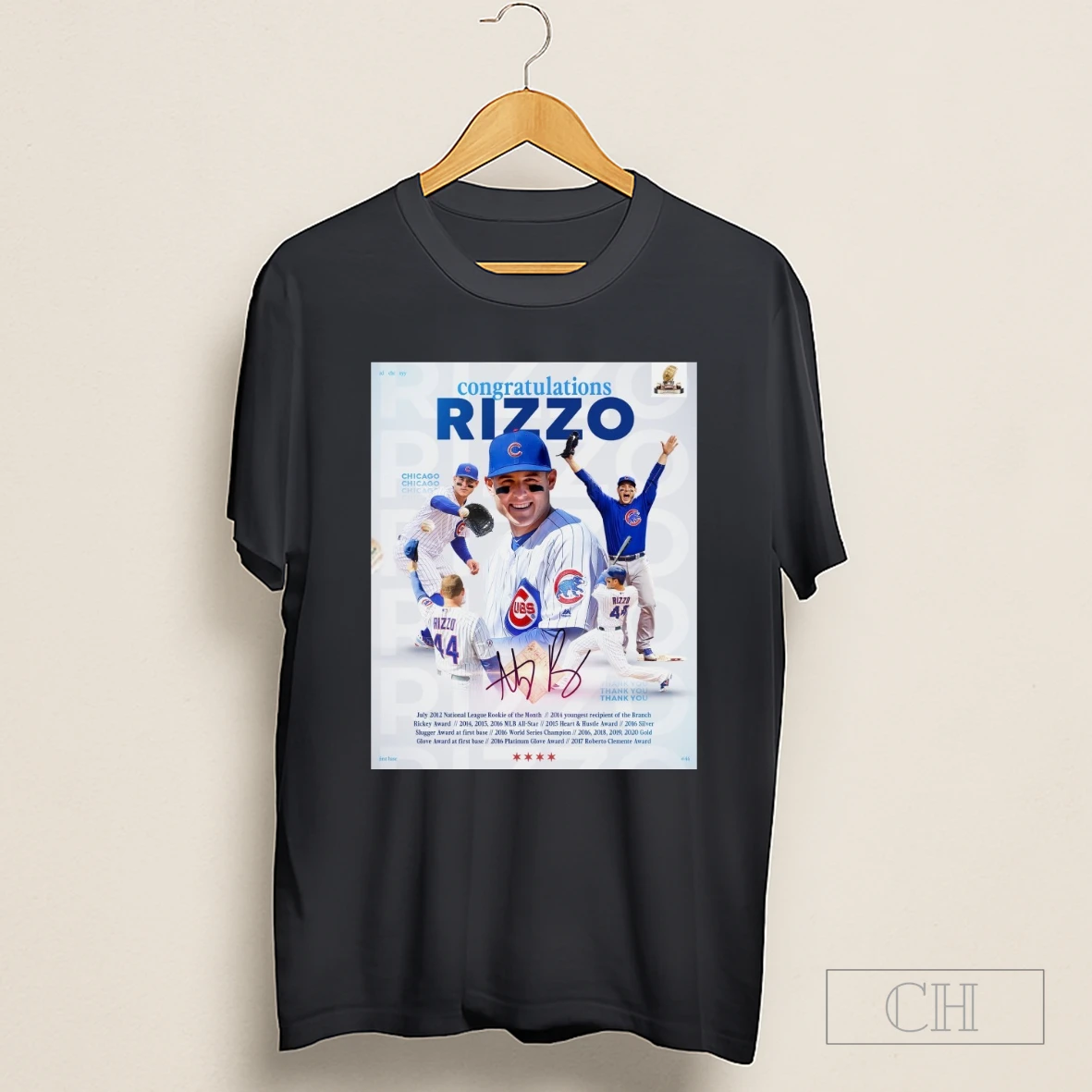 Chicago Cubs Congratulations Anthony Rizzo July 2012 National League Rookie Of The Month Signature Shirt
