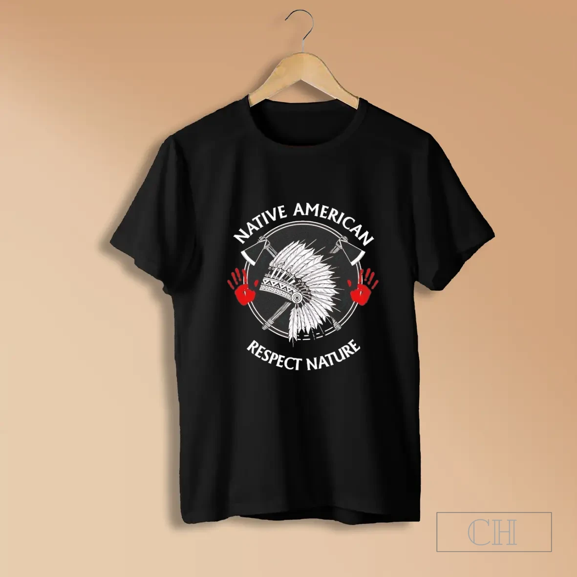Chief Headdress And Tomahawk Respect Nature Shirts