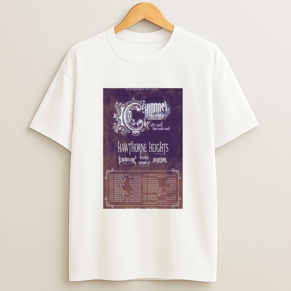 Chiodos Hawthorne Heights Tour 2025 Shirts