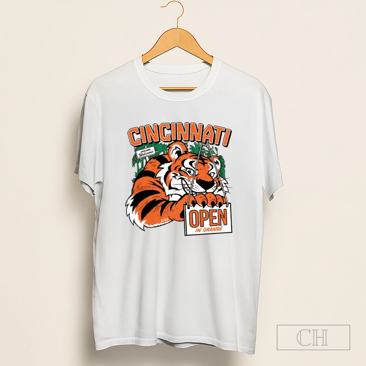 Cincinnati Bengals Jaguars Welcome Open In Orange 2025 Painting Shirt