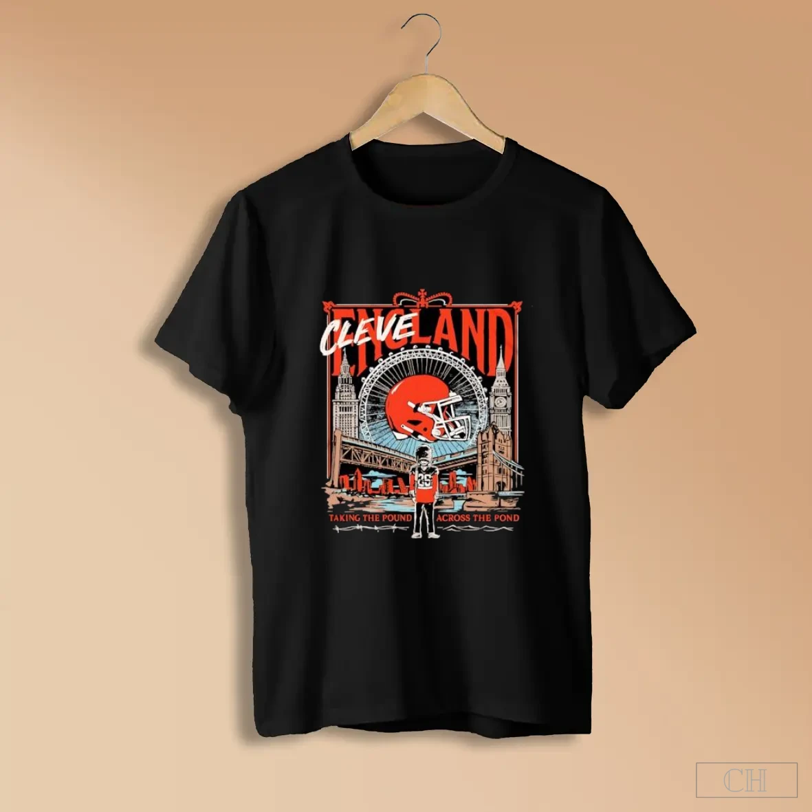 Cleveland Taking The Pound Across The Pond Football Helmet S Black Shirts