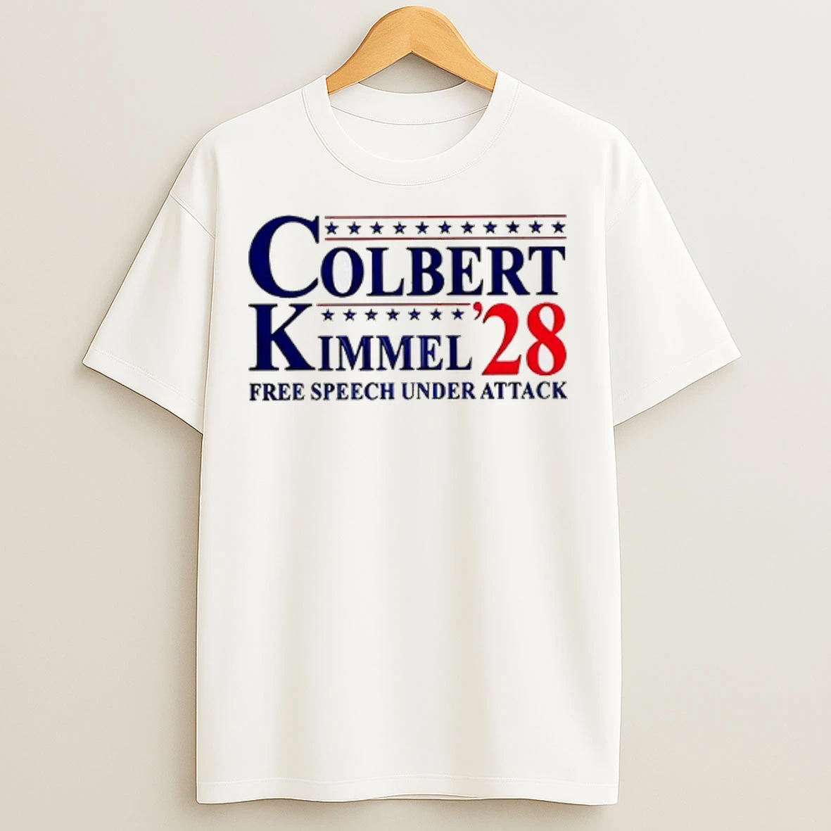 Colbert Kimmel 2028 Free Speech Under Attack T Shirts