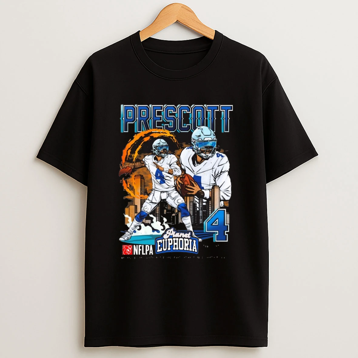 Dak Prescott V2 Dallas Cowboys Nfl Football Planet Euphoria Artwork Shirts