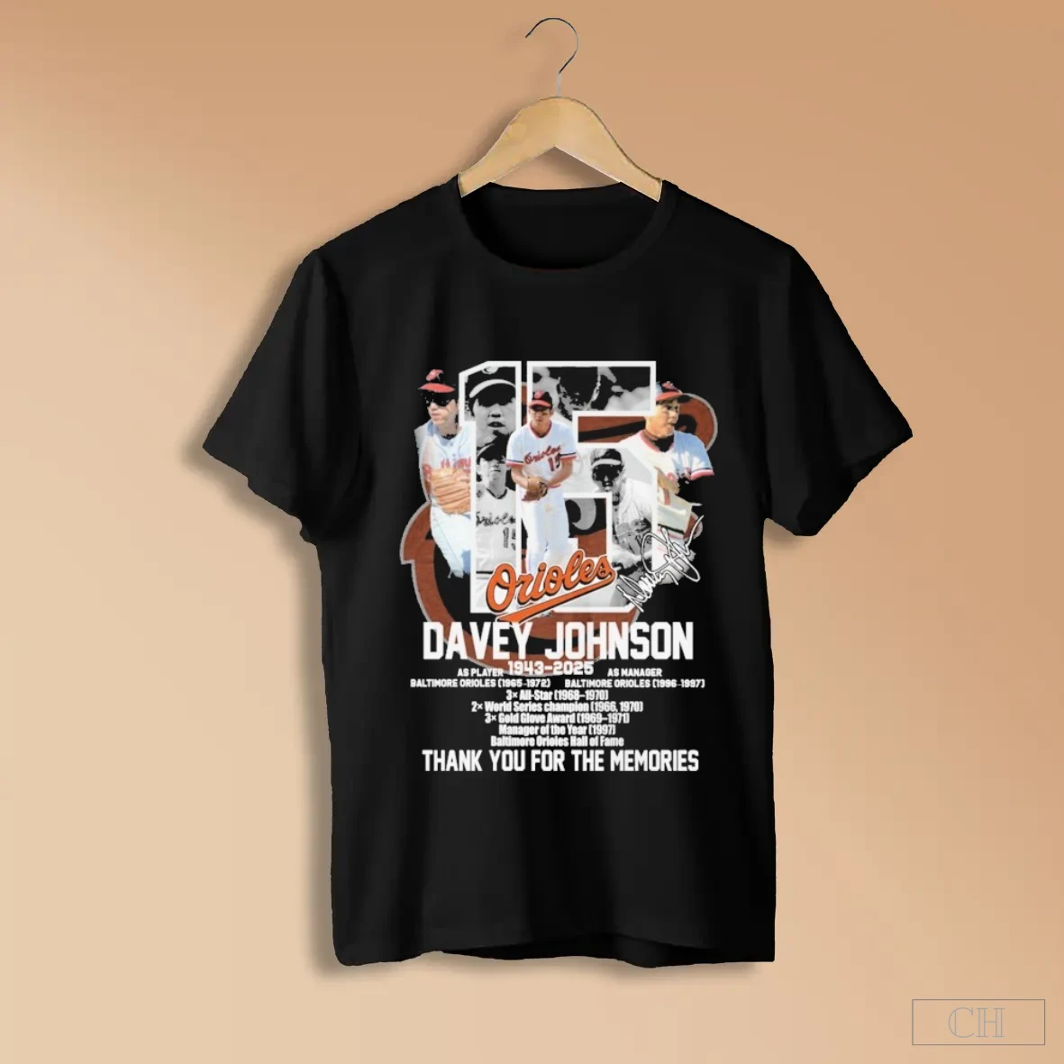 Davey Johnson Honoring Baltimore Orioles Legend 1943 2025 Thank You For The Memories Shirts