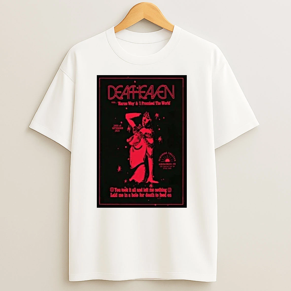 Deafheaven Sep 29 2025 Sunshine Theater In Albuquerque Nm Shirts