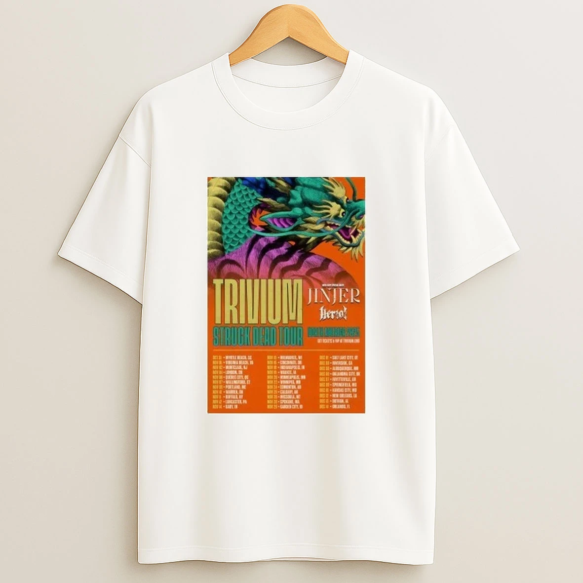 Dragon Trivium Struck Dead North America 2025 Tour Shirts