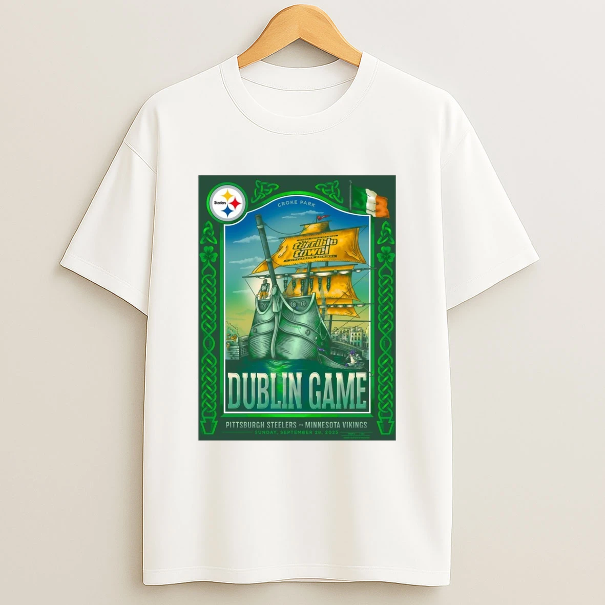Dublin Game Pittsburgh Steelers Vs Minnesota Vikings Sunday September 28 2025 Croke Park Shirts