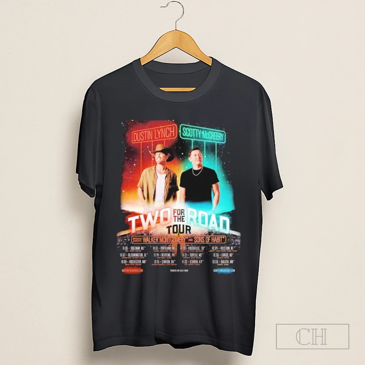 Dustin Lynch And Scotty Mccreery Two For The Road Tour 2025 Dates Shirt