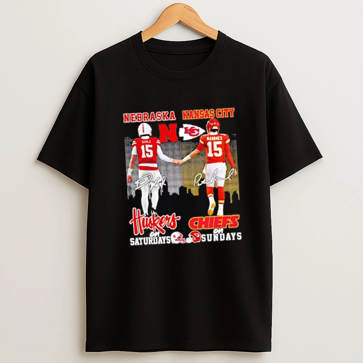 Dylan Nebraska Cornhuskers On Saturdays X Mahomes Kansas City Chiefs On Sundays Signatures Shirts