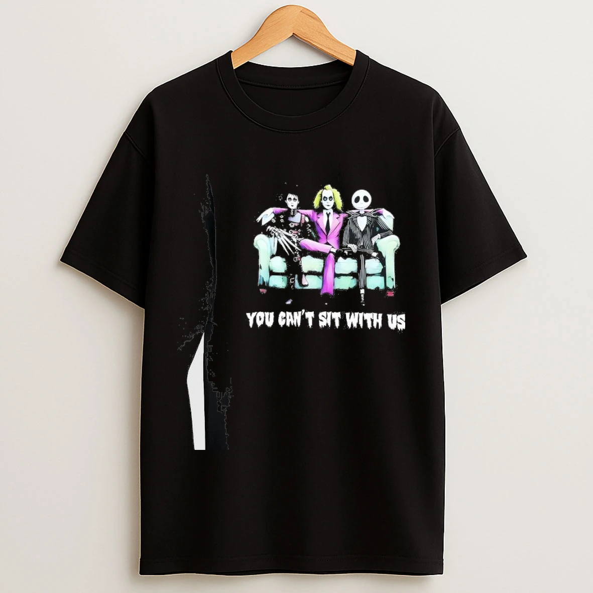 Edward Scissorhands Beetlejuice X Jack Skellington You Cant Sit With Us Halloween Shirts