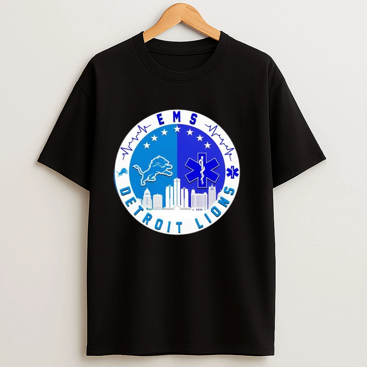 Emergency Medical Services Ems And Detroit Lions Football Team Logo Shirts