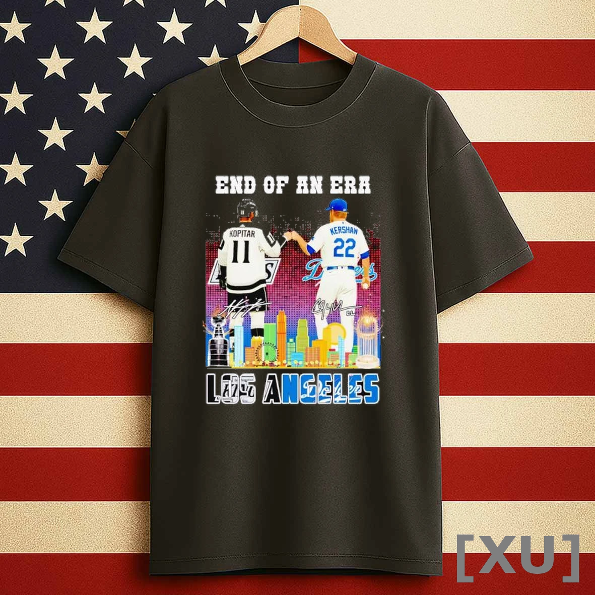 End Of An Era Clayton Kershaw And Anze Kopitar Los Angeles Signatures Shirts