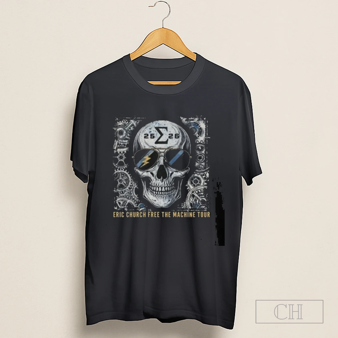 Eric Church Free The Machine Tour 2025 Skull Shirt