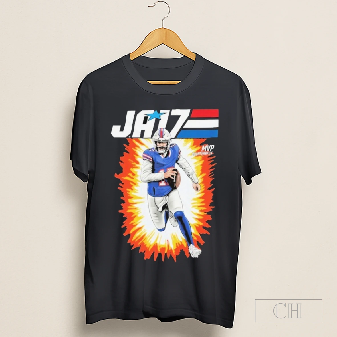Eric Wood Josh Allen Ja17 Velveteen Plush Quarter Back Shirt