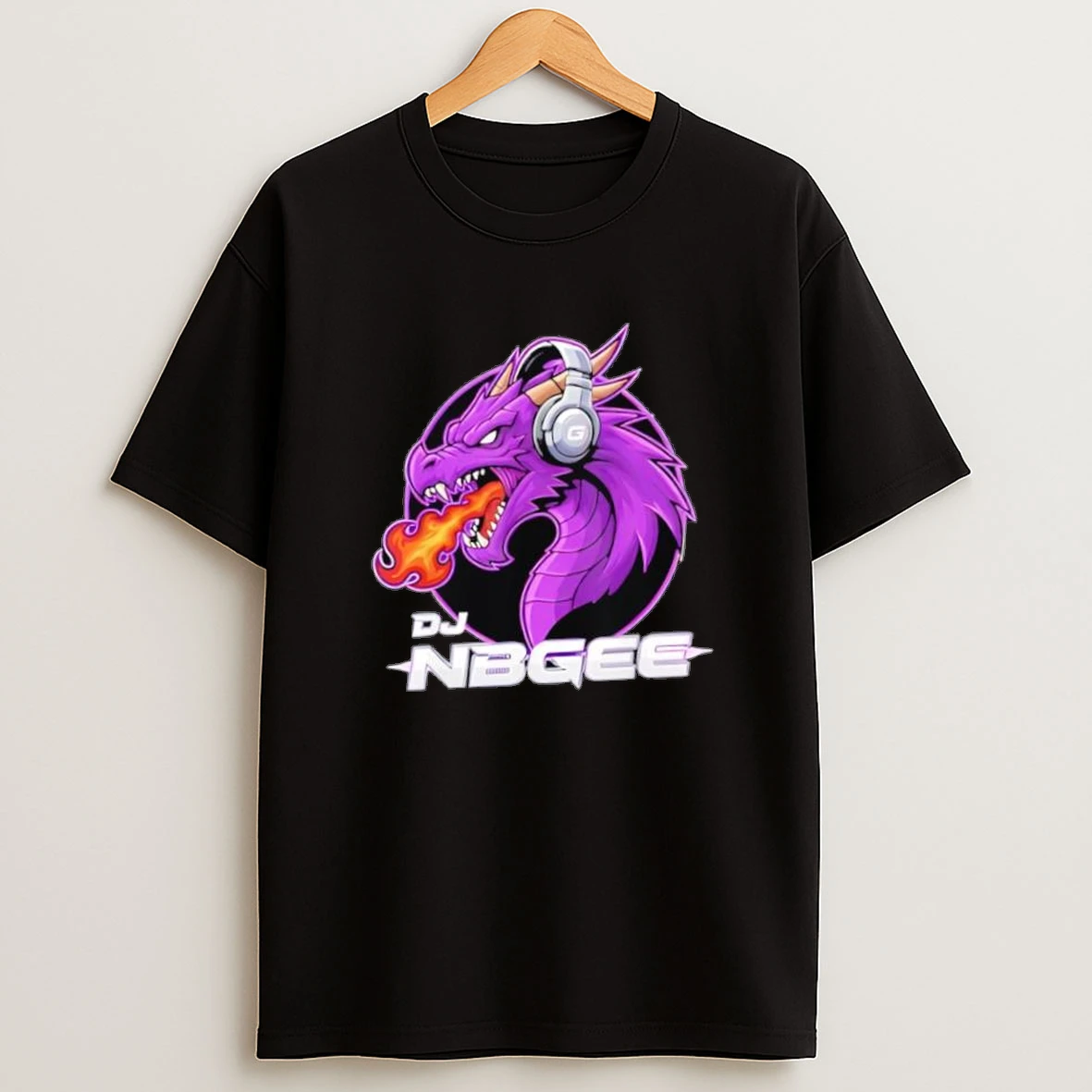 Fire Breathing Dragon With Headphones Shirts