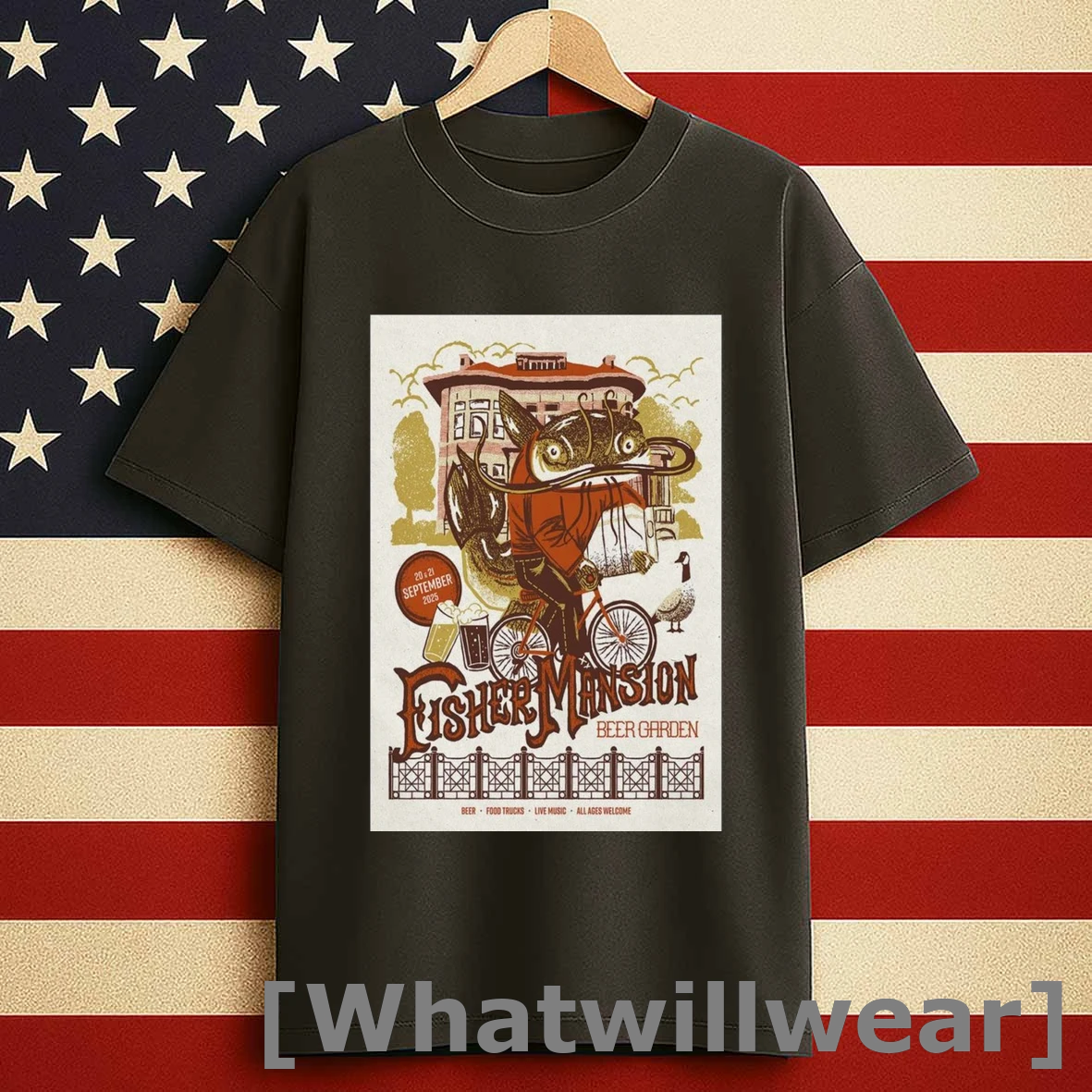 Fisher Mansion Beer Garden 2025 Beer Food Trucks Live Music All Ages Welcome Shirts