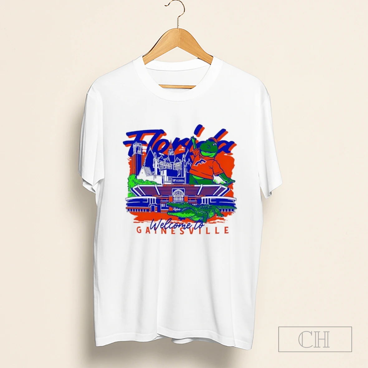 Florida Gators Football Welcome To Gainesville Hand Drawn Campus Masot Shirt