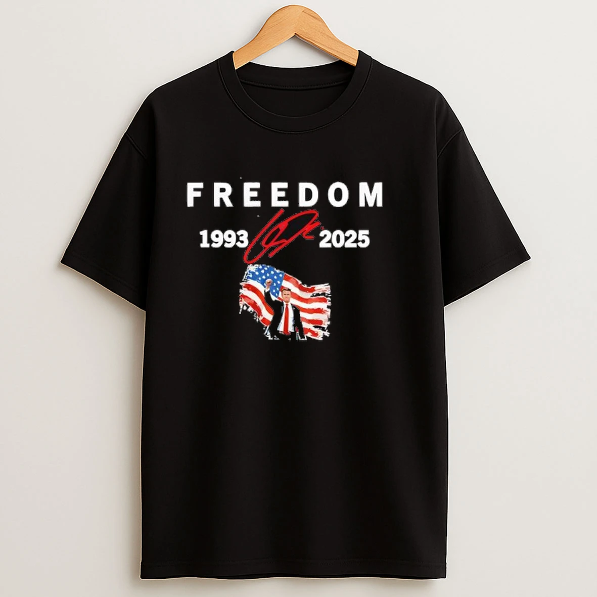 Freedom Charlie Kirk 1993 2025 Signature American Flag Shirts