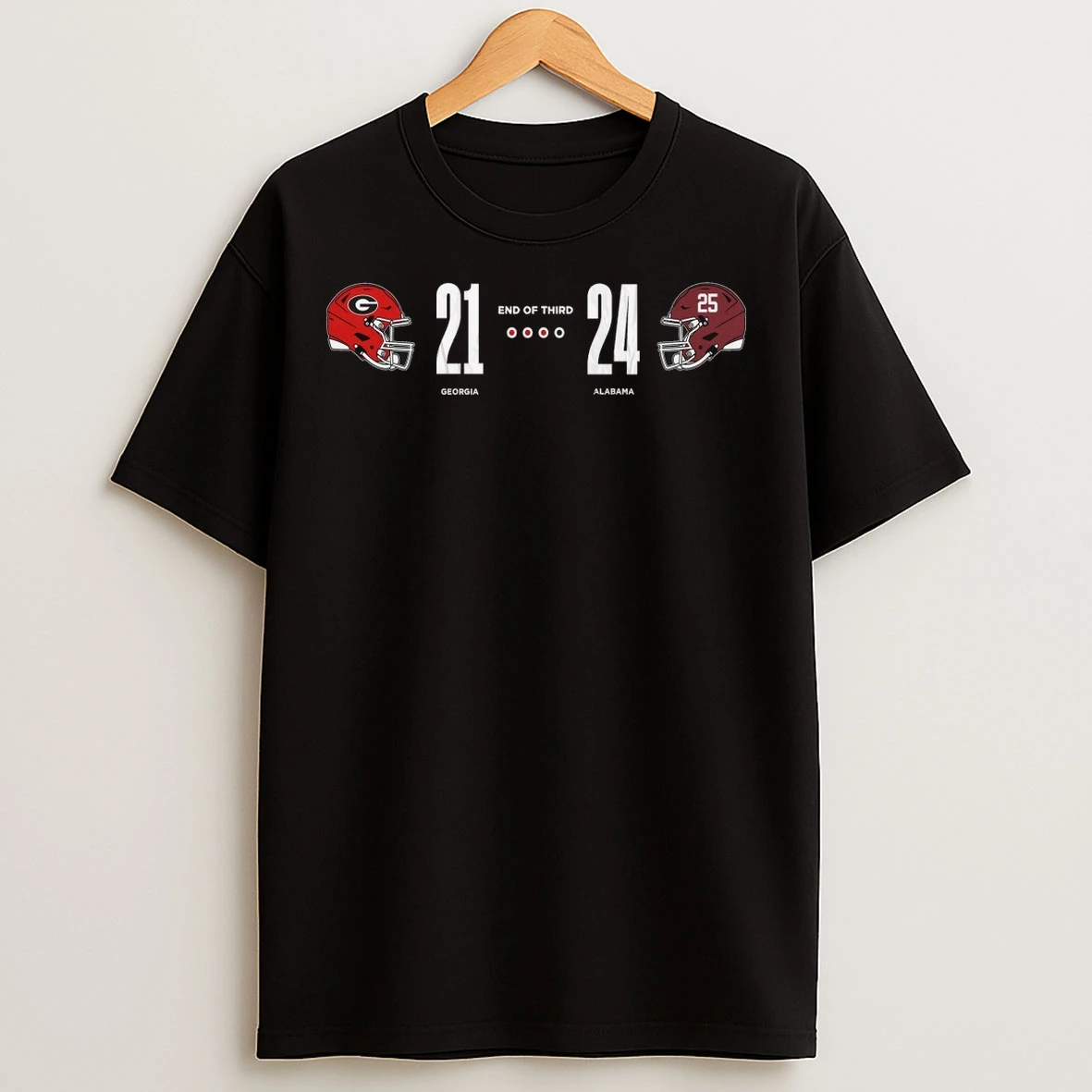 Georgia Bulldogs 21 24 Alabama Crimson Tide End Of Third Saturday September 27 2025 Shirts