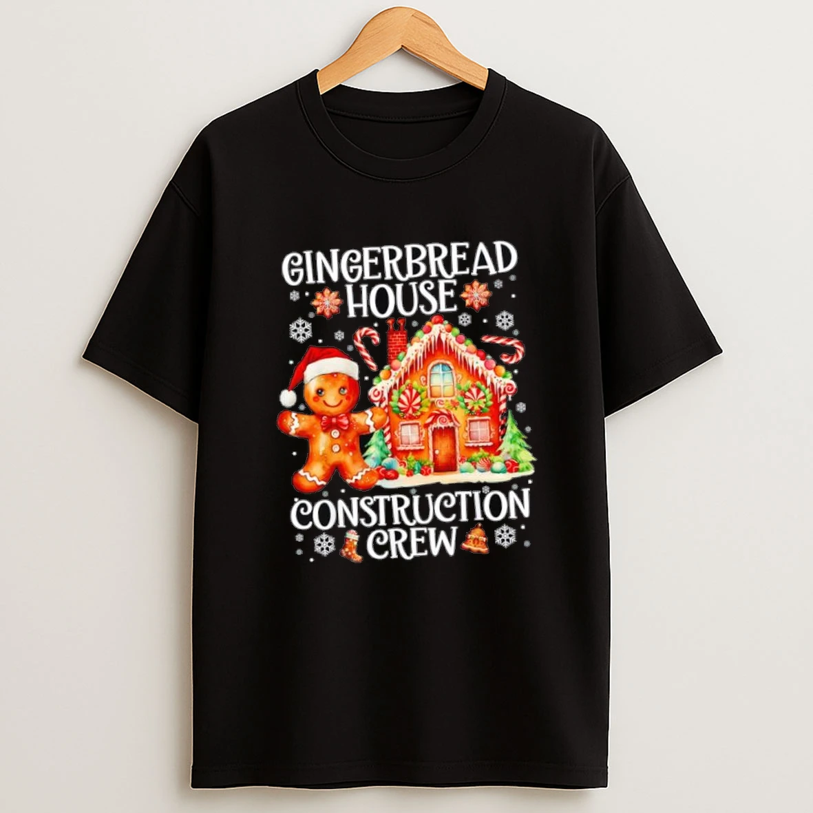 Gingerbread House Construction Crew Cookies Baking Christmas Shirts