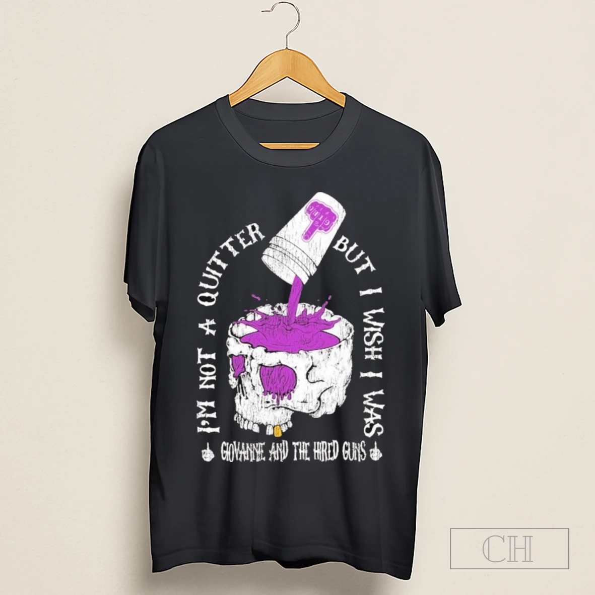 Giovannie And The Hired Guns Im Not A Quitter But I Wish I Was Purple Stuff Skull Shirt