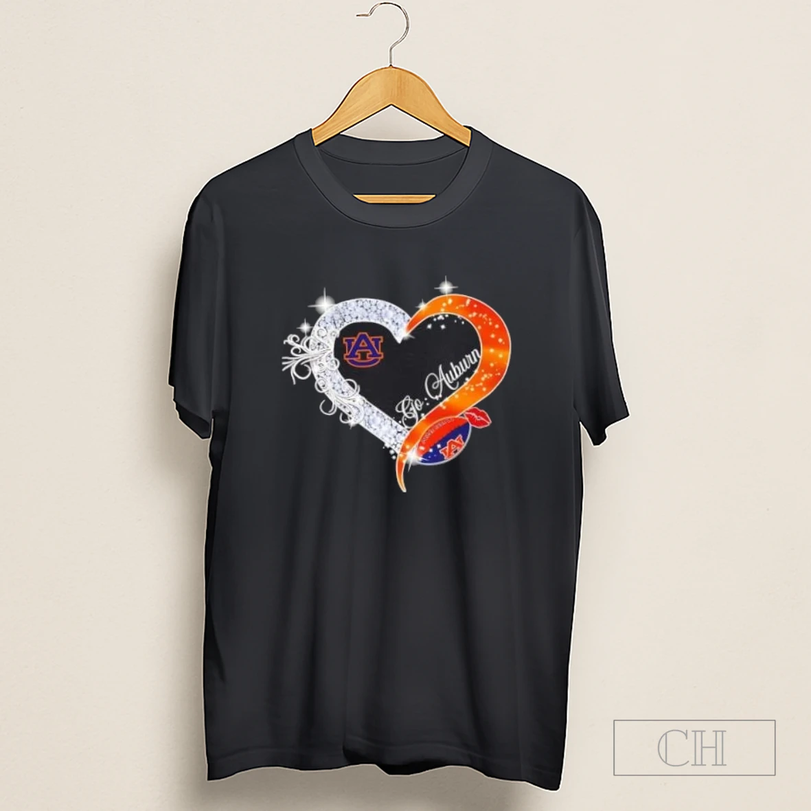 Go Auburn Tigers Diamond Heart Shirt