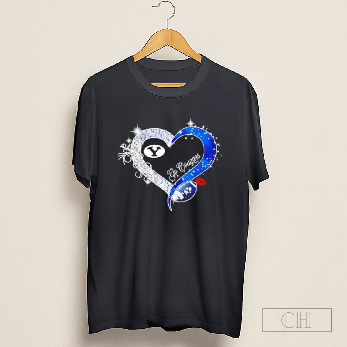 Go Byu Cougars Diamond Heart Shirt