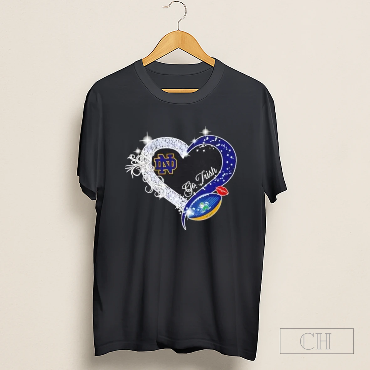Go Notre Dame Fighting Irish Diamond Heart Shirt
