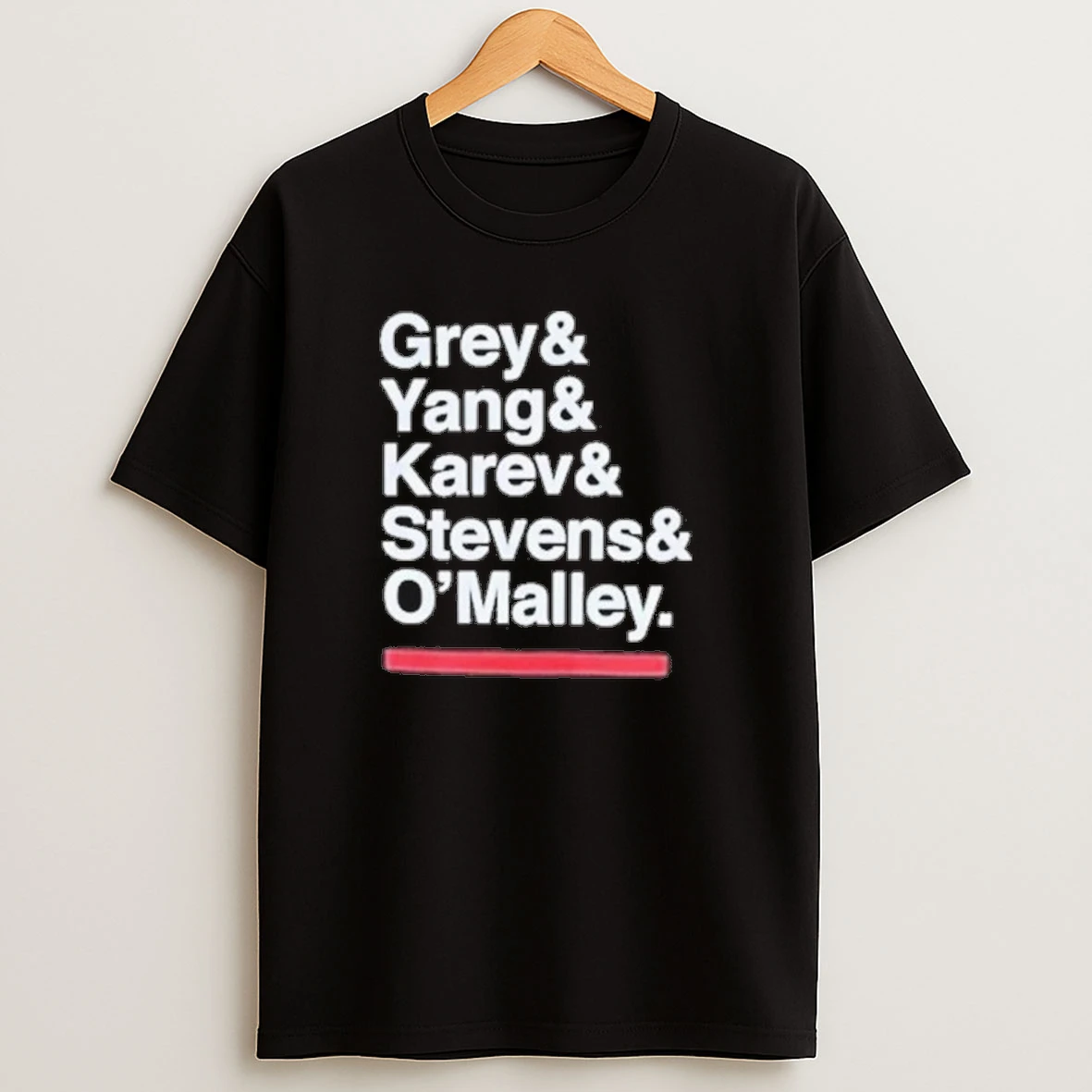 Greys Anatomy Grey Yang Karev Stevens And Omalley Names Shirts