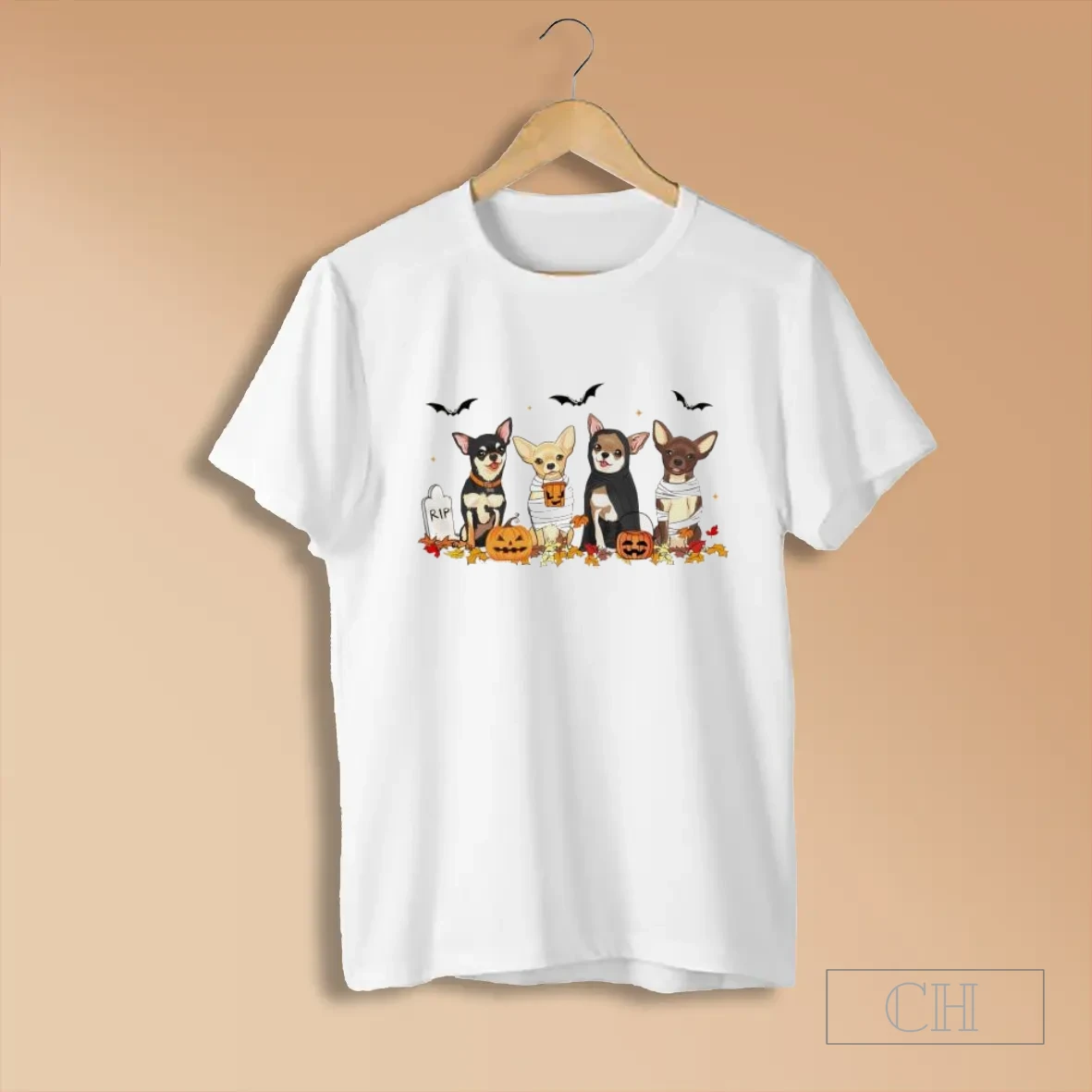 Halloween Dog Chihuahua Ghost Dogs Funny T Shirts