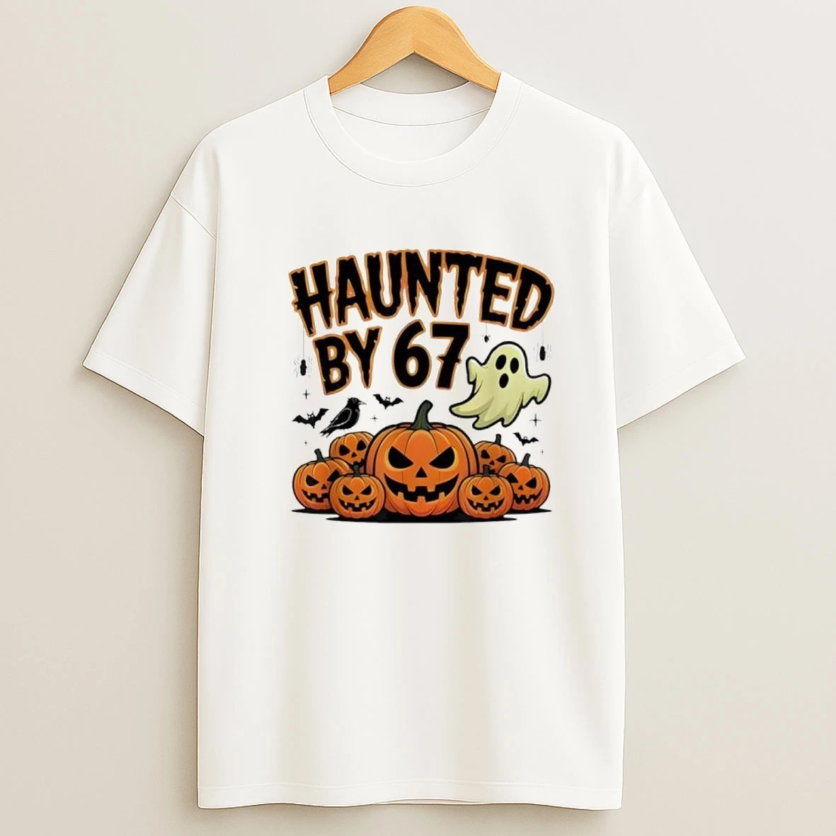 Haunted By 67 %d1%82%d0%b0%d1%83 Funny Ghost And Pumpkin Halloween Costume Shirts
