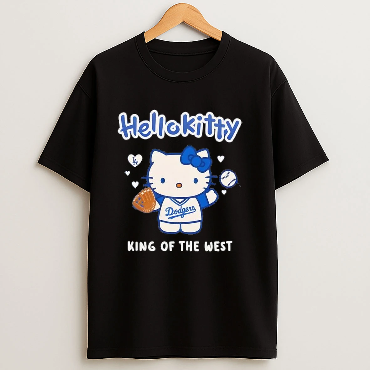 Hello Kitty Los Angeles Dodgers King Of The West Logo Shirts