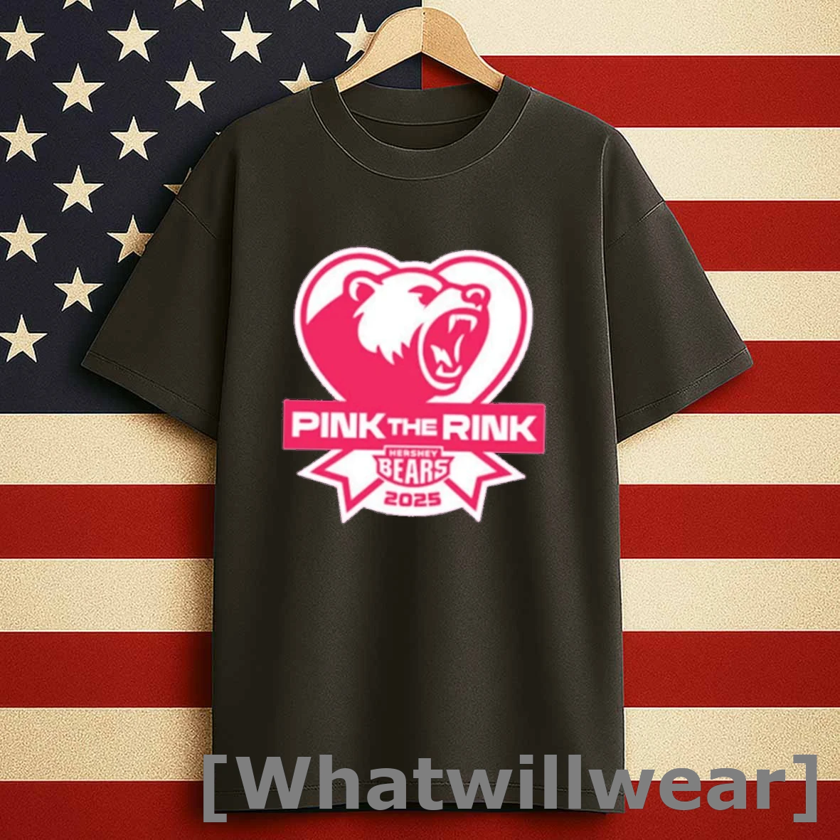 Hershey Bears Pink The Rink Logo 2025 Shirts