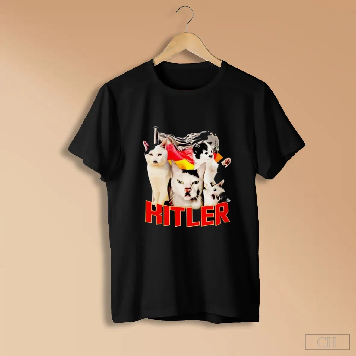 Hitler Cats With Mustache And German Flag S Black Shirts