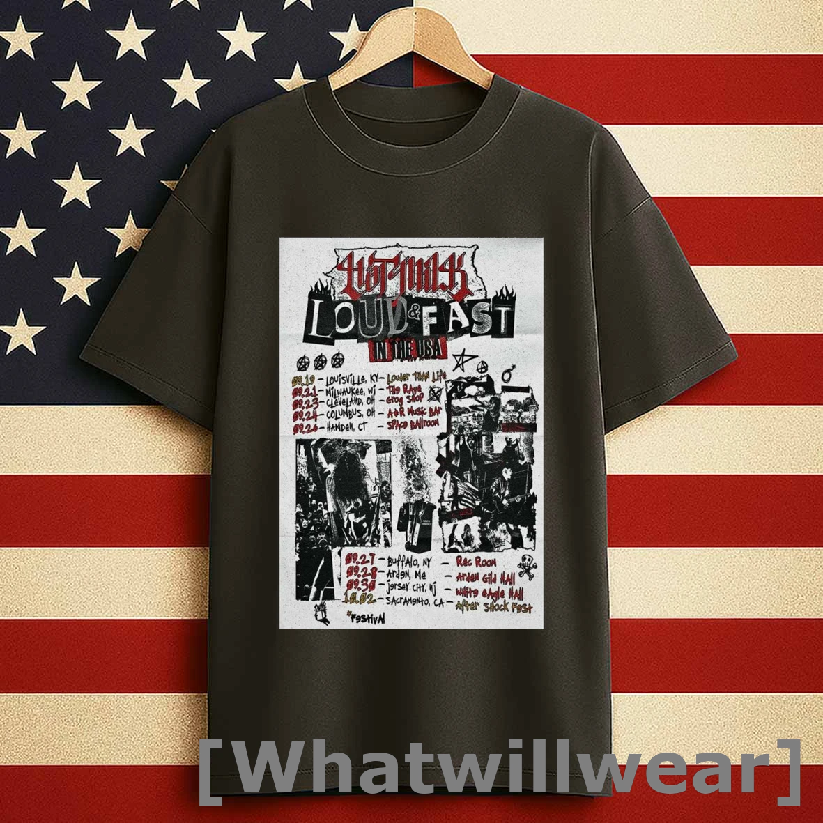 Hot Milk Loud And Fast In The Usa America Tour 2025 Festival Shirts