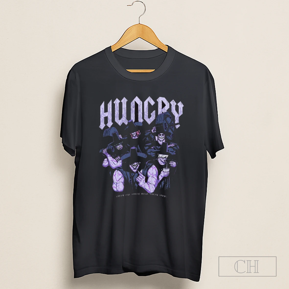 Hungry Every Rep Every Meal Every Stage Kinda Fit Kinda Fat Graphic Shirt