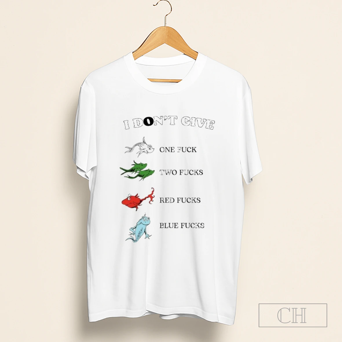 I Dont Give Fish One Fuck Two Fucks Red Fuck Blue Fuck Shirt